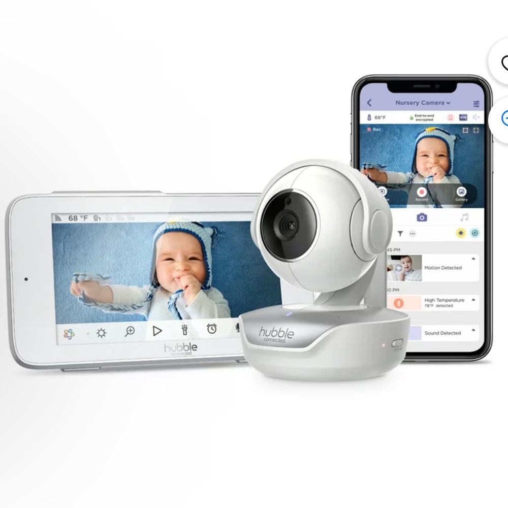 Hubble Connected Nursery Pal Premium 5" Smart HD Baby Monitor w Touchscreen View